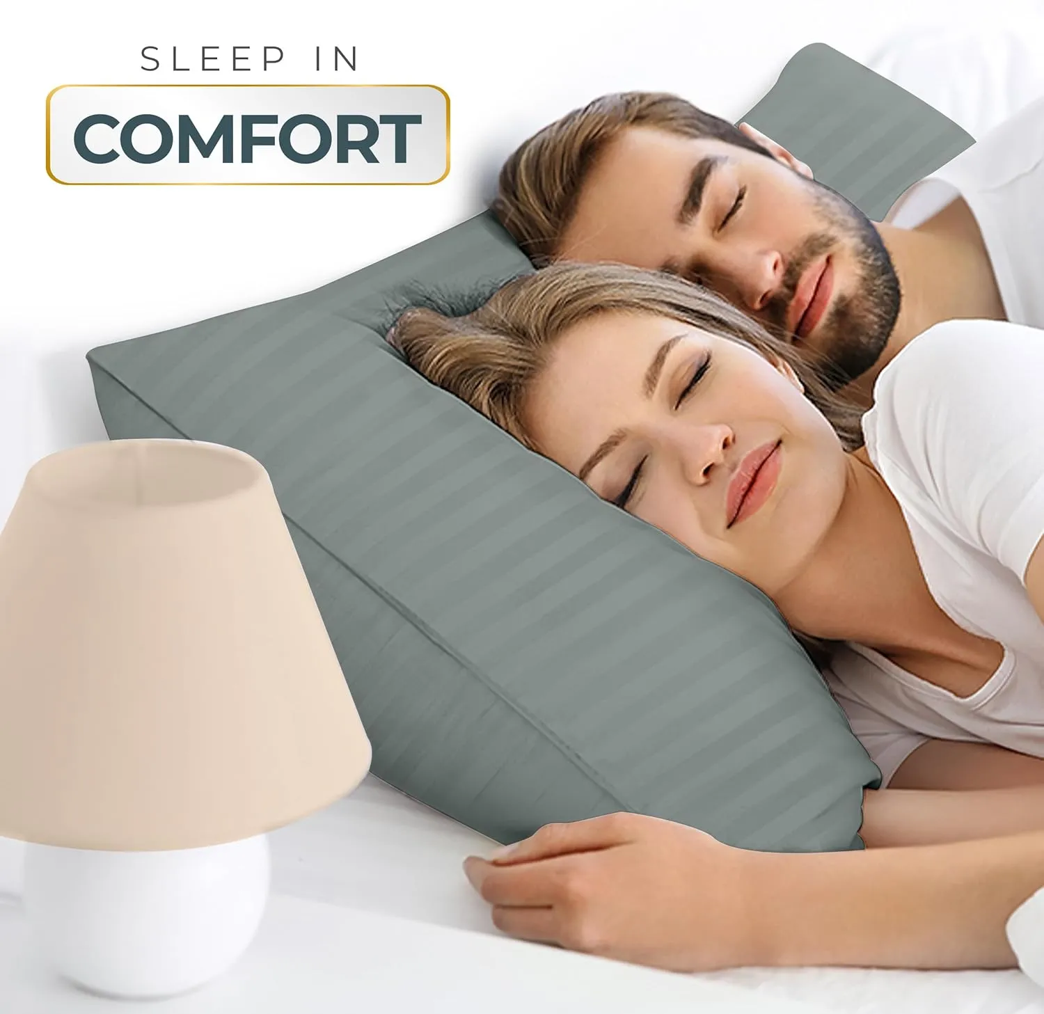 Utopia Bedding Bed Pillows for Sleeping Standard Size (Light Grey), Set of 2, Cooling Hotel Quality, for Back, Stomach or Side Sleepers