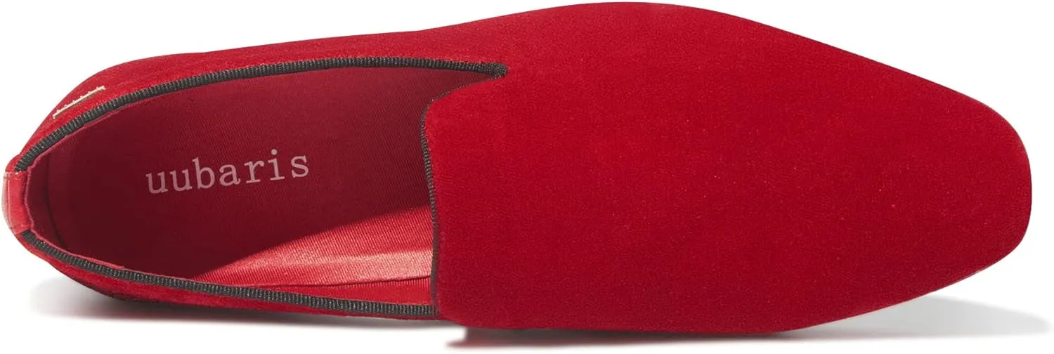 UUBARIS Mens Velvet Loafers Slip-on Dress Shoes Fashion Style Driving Shoes Classic Tuxedo Shoes Casual Oxford Shoes