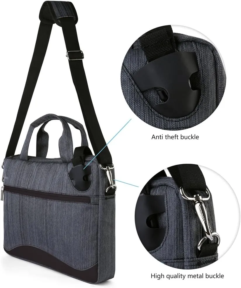 Vangoddy Wave Anti-Theft Slim Laptop Messenger Shoulder Bag 15 15.6 inch (Black)