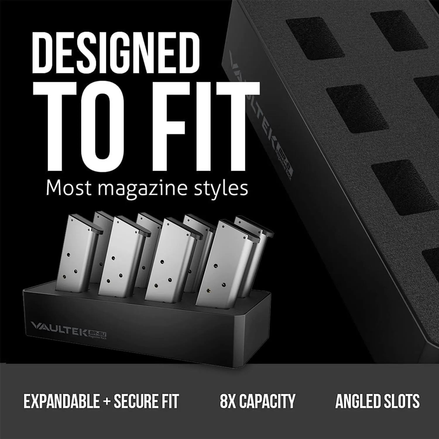 VAULTEK Modular Magazine Rack (8) Slot High Density Foam Ammunition Storage
