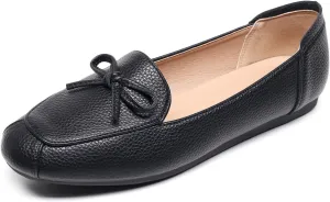 VenusCelia Women's Bowknot Wide Flat Shoe