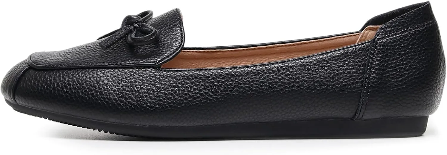 VenusCelia Women's Bowknot Wide Flat Shoe