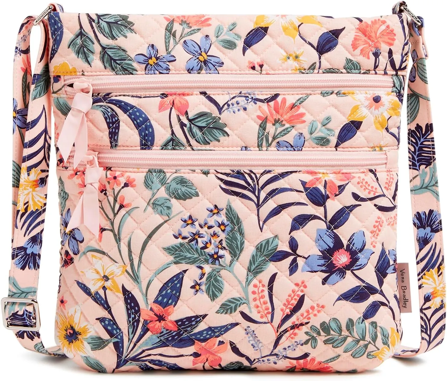 Vera Bradley Women's Cotton Triple Zip Hipster Crossbody Purse