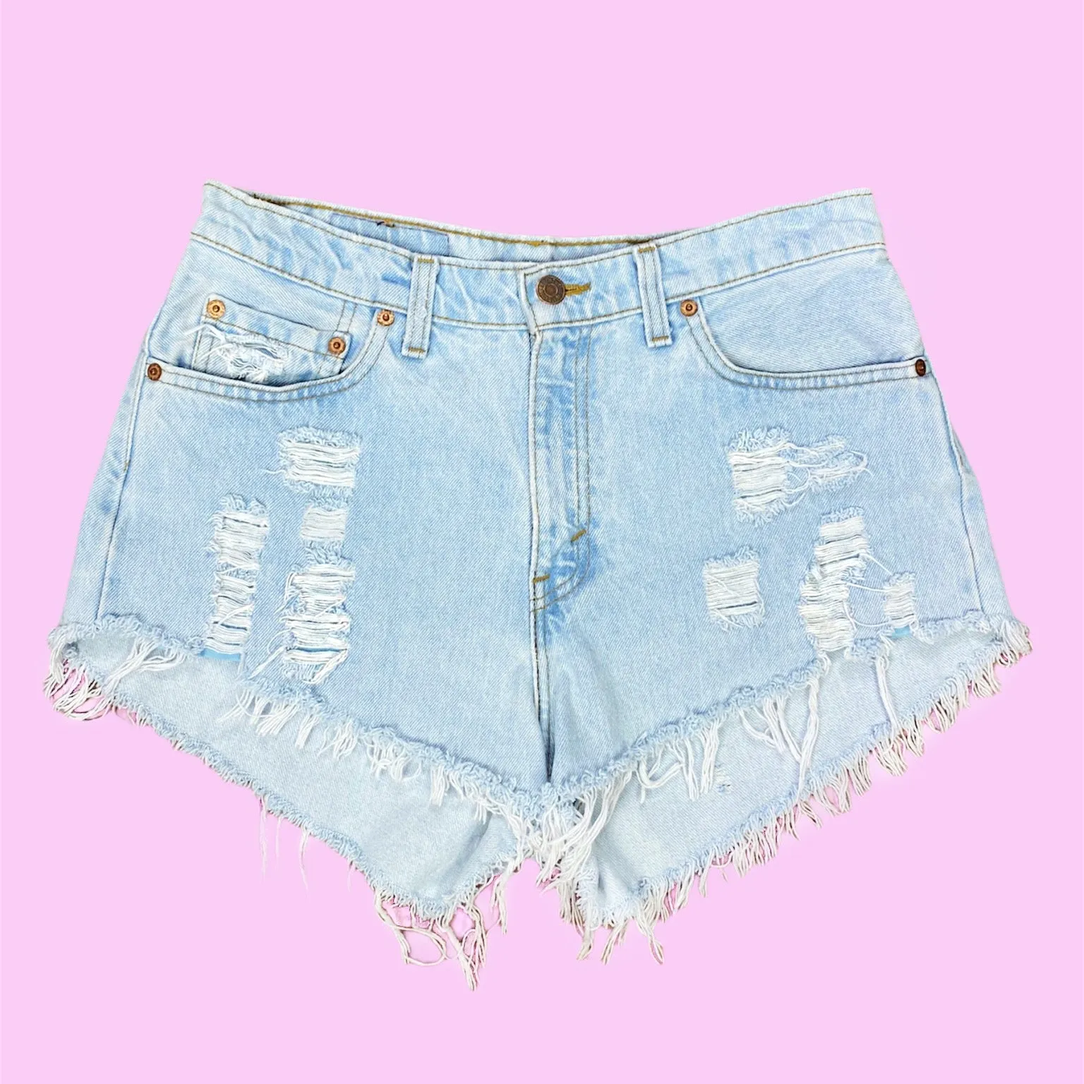Very Light High Waisted Vintage Cut Off Distressed 560 Levis Size 11