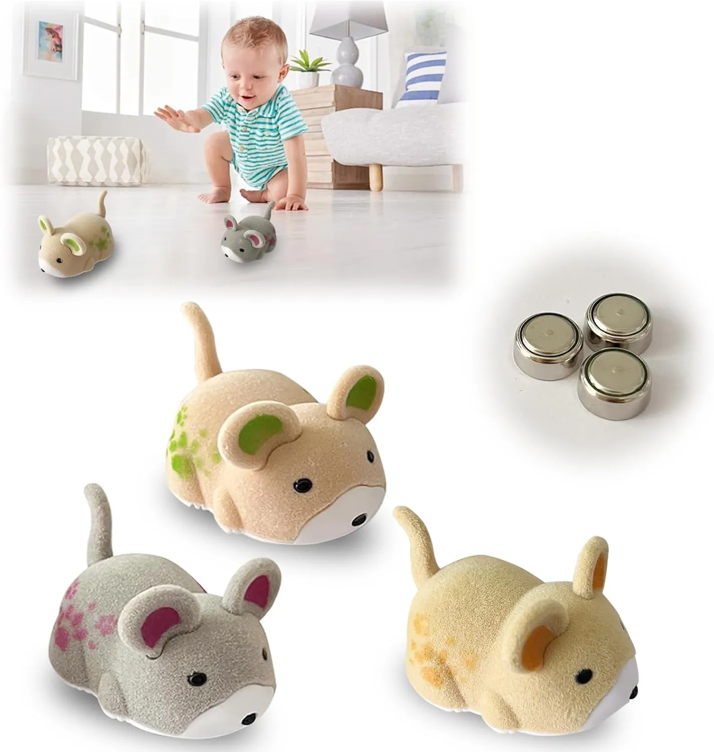 Vibrating Hamster, Electric Walking Hamster Toys, As A Novelty House Pet for Your Child，This Would Also Make Lovely (3 PCS)