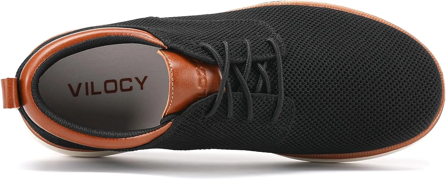VILOCY Men's Wide Casual Dress Oxfords Business Shoes Fashion Sneakers Mesh Breathable Comfortable Walking Shoes