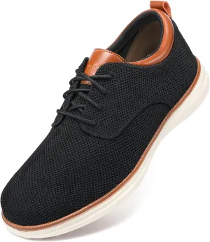 VILOCY Men's Wide Casual Dress Oxfords Business Shoes Fashion Sneakers Mesh Breathable Comfortable Walking Shoes