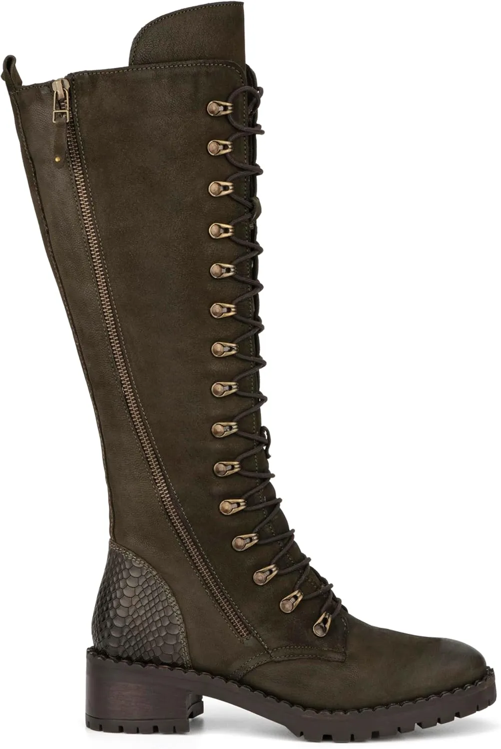 VINTAGE FOUNDRY CO. EST. 2014 Womens Henrietta Tall, Round Toe Boots, Microfleece Lining, Flats Thermoplastic Rubber Outsole