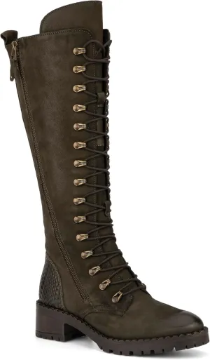 VINTAGE FOUNDRY CO. EST. 2014 Womens Henrietta Tall, Round Toe Boots, Microfleece Lining, Flats Thermoplastic Rubber Outsole