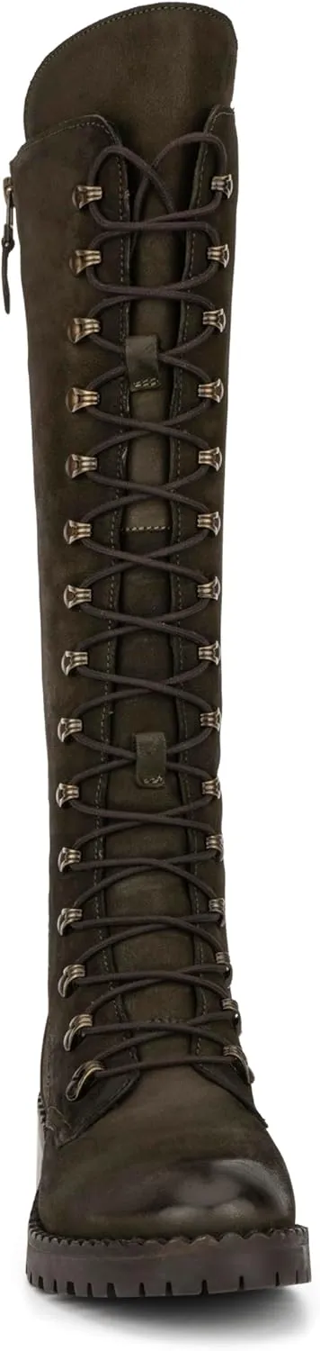 VINTAGE FOUNDRY CO. EST. 2014 Womens Henrietta Tall, Round Toe Boots, Microfleece Lining, Flats Thermoplastic Rubber Outsole