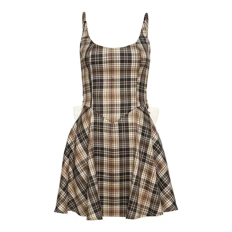 Vintage Plaid Slip Dress