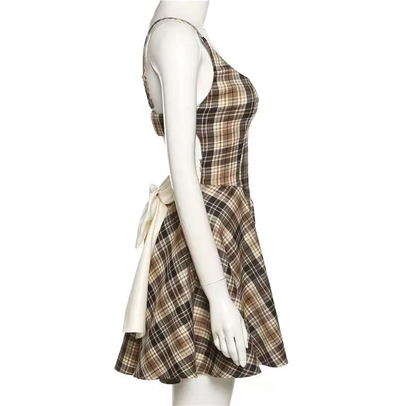 Vintage Plaid Slip Dress