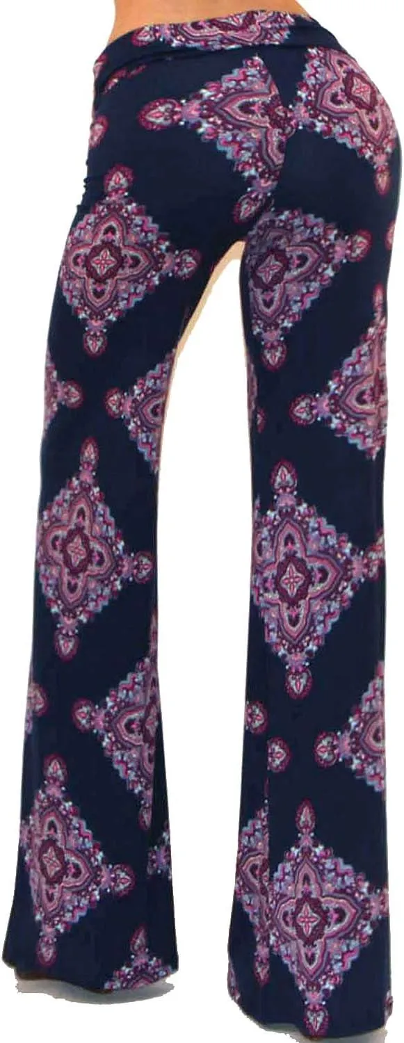 Vivicastle Women's USA Fold Over High Waist Wide Leg Long Palazzo Pants