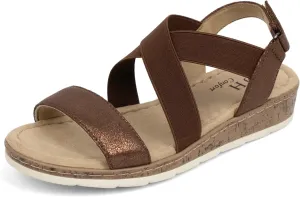 VJH confort Women's Flat sandals, Comfort Slip-on Elastic ankle strap Slingback Light Weight Casual Walking Sandals