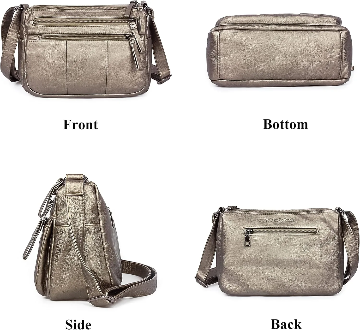 VOLGANIK ROCK Purses for Women Soft PU Leather Shoulder Bag Ladies Crossbody Purse and handbags Lightweight Pocketbook