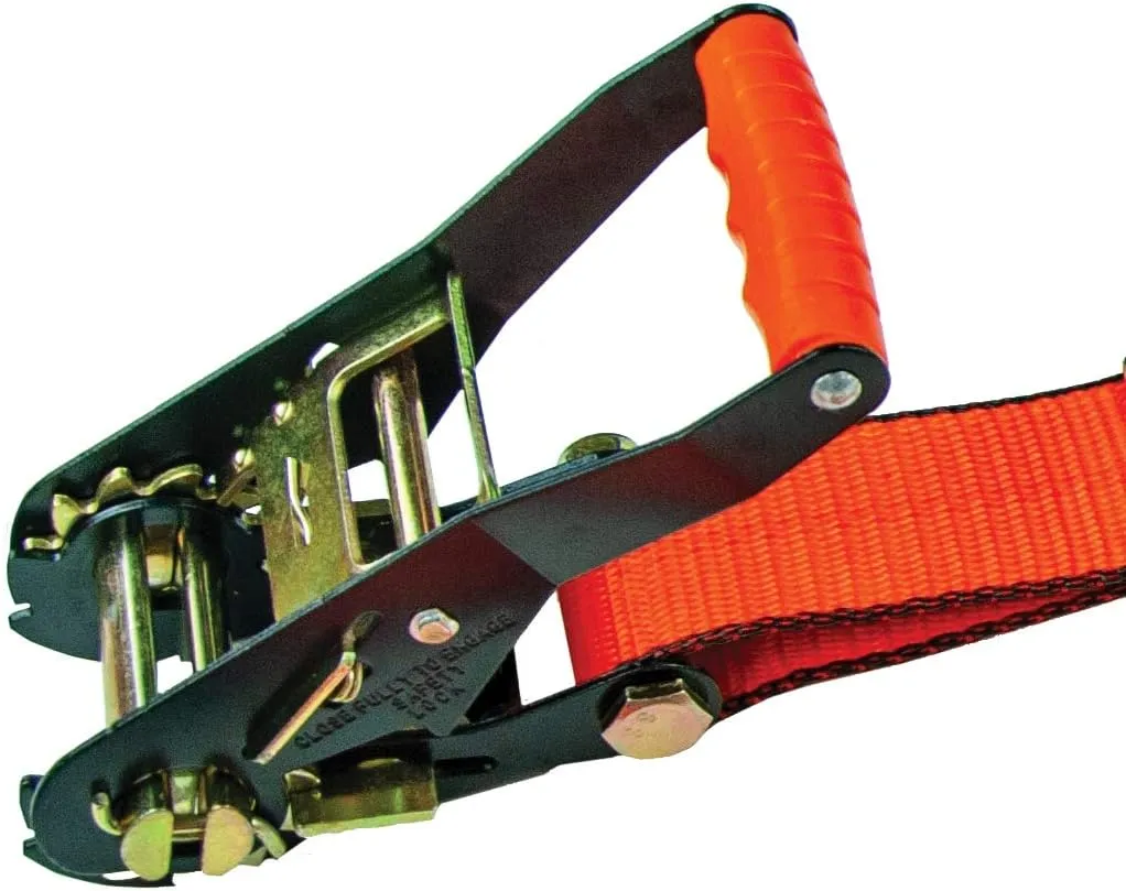 VULCAN Ratchet Strap with Flat Hooks - 2 Inch x 27 Foot - 2 Pack - PROSeries - 3,300 Pound Safe Working Load