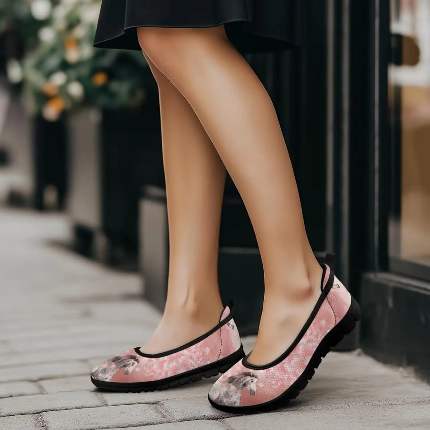 Walking Loafers Sneakers Horse Flats Womens Low Cut Shoes Casual Workout Office Comfort Low Cut Shoe Lightweight Mesh Athletic Sneaker