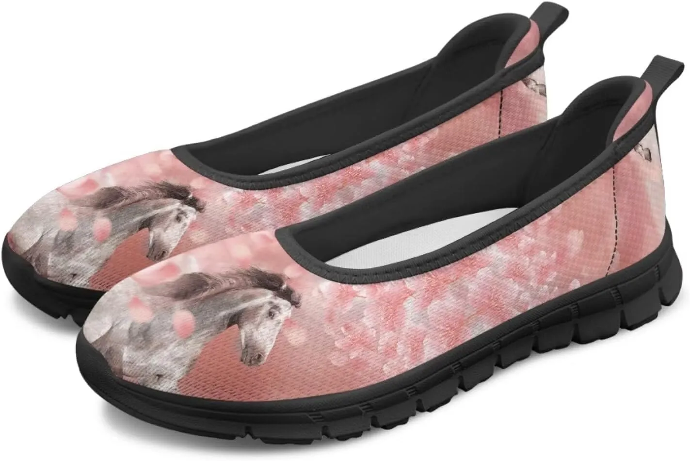 Walking Loafers Sneakers Horse Flats Womens Low Cut Shoes Casual Workout Office Comfort Low Cut Shoe Lightweight Mesh Athletic Sneaker