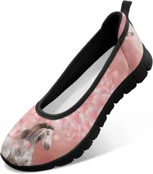 Walking Loafers Sneakers Horse Flats Womens Low Cut Shoes Casual Workout Office Comfort Low Cut Shoe Lightweight Mesh Athletic Sneaker