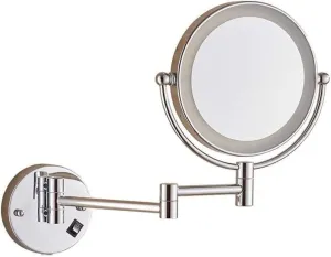 Wall-Mounted Makeup Mirror Wall-Mounted Beauty Mirror 8 Inch Folding Vanity Mirror 3X Magnification Telescopic Double-Sided Makeup