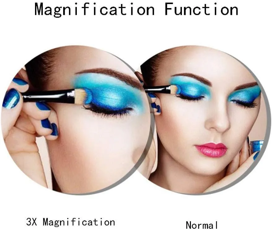 Wall Mounted Makeup Mirror with Magnification,Two-Sided Extendable,360 Degree Swivel,Extendable Arm,Round,No Light (Color : 8in, Size : 3X) (8in 10x)