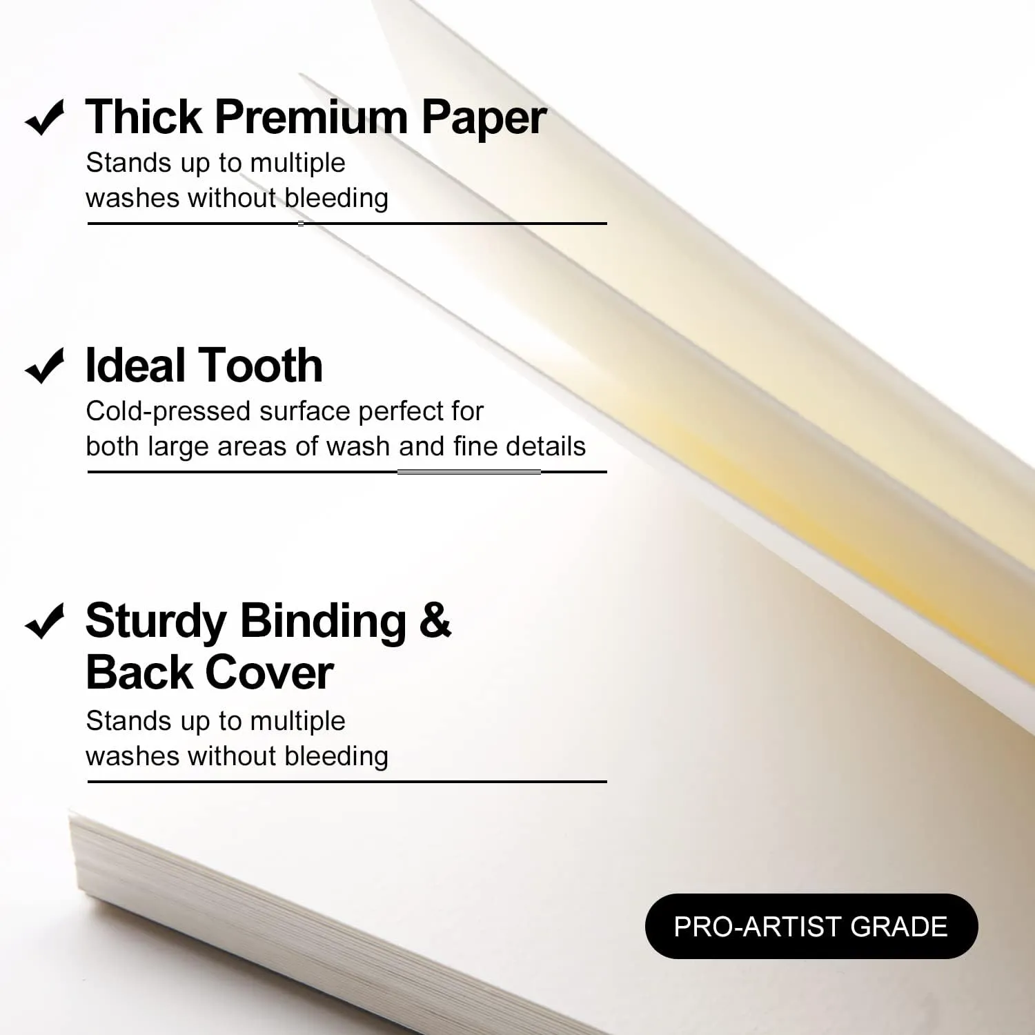 Watercolor Paper Block, Watercolor Block 100% Cotton 140g/300GSM (9X12 Cold Press)