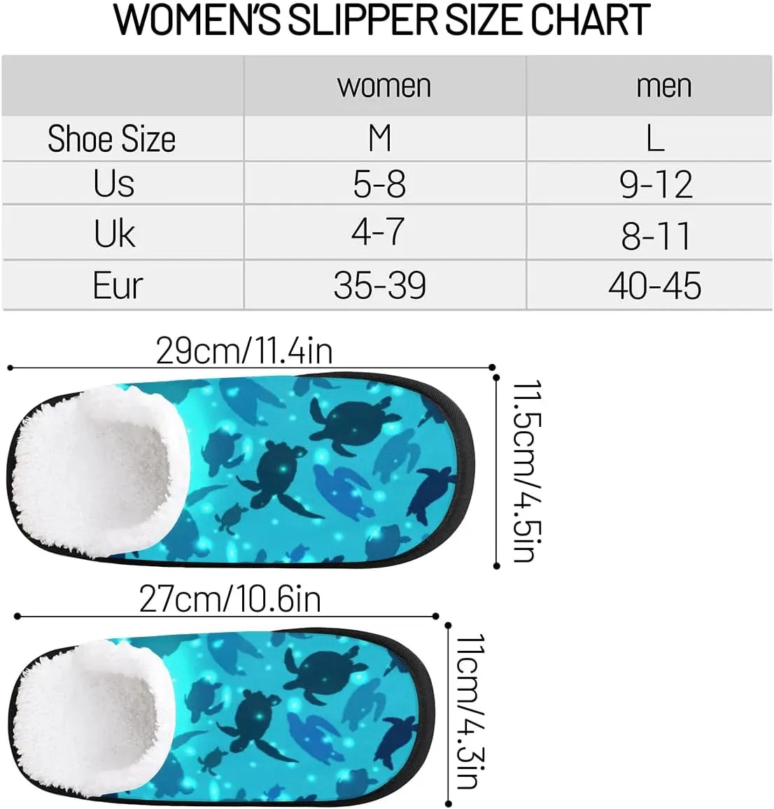 Watercolor Sea Turtle House Slippers, Soft, Comfortable Lining, Polyester, Slip-On, Round Toe, Patterned Animal Print, Adult, Unisex, Homeowners, Comfort Seekers
