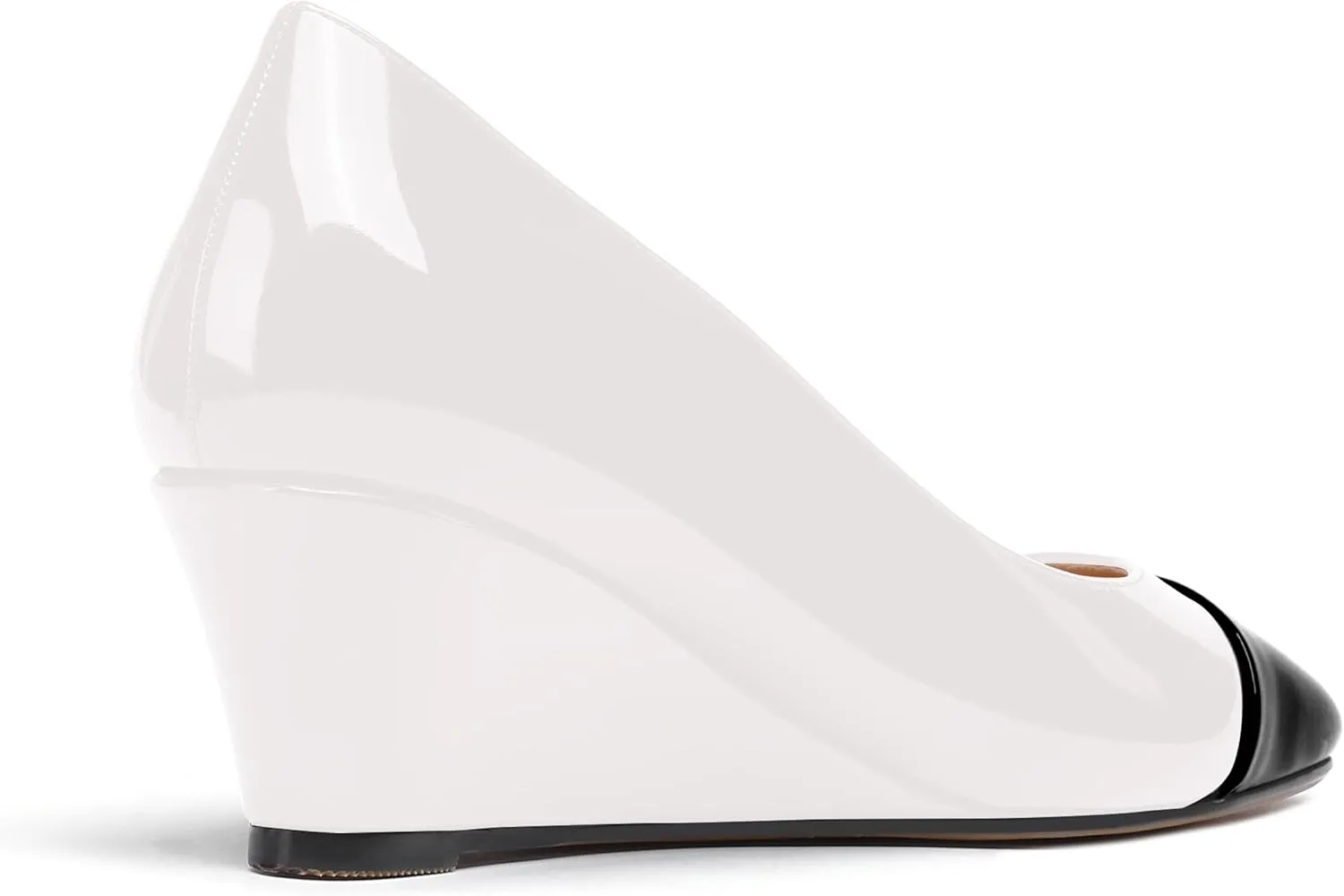 WAYDERNS Women's Matte Square Toe Slip On Solid Wedge Low Heel Pumps Office Work Dress Shoes 2 Inch