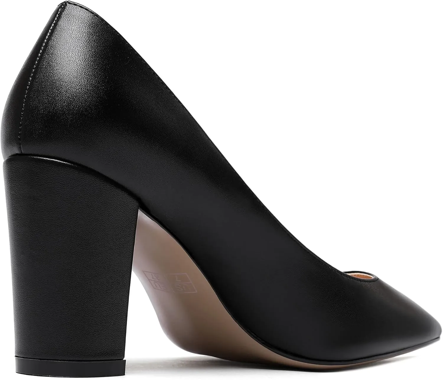 WAYDERNS Women's Slip On Matte Pointed Toe Block High Heel Pumps Shoes 3.5 Inch