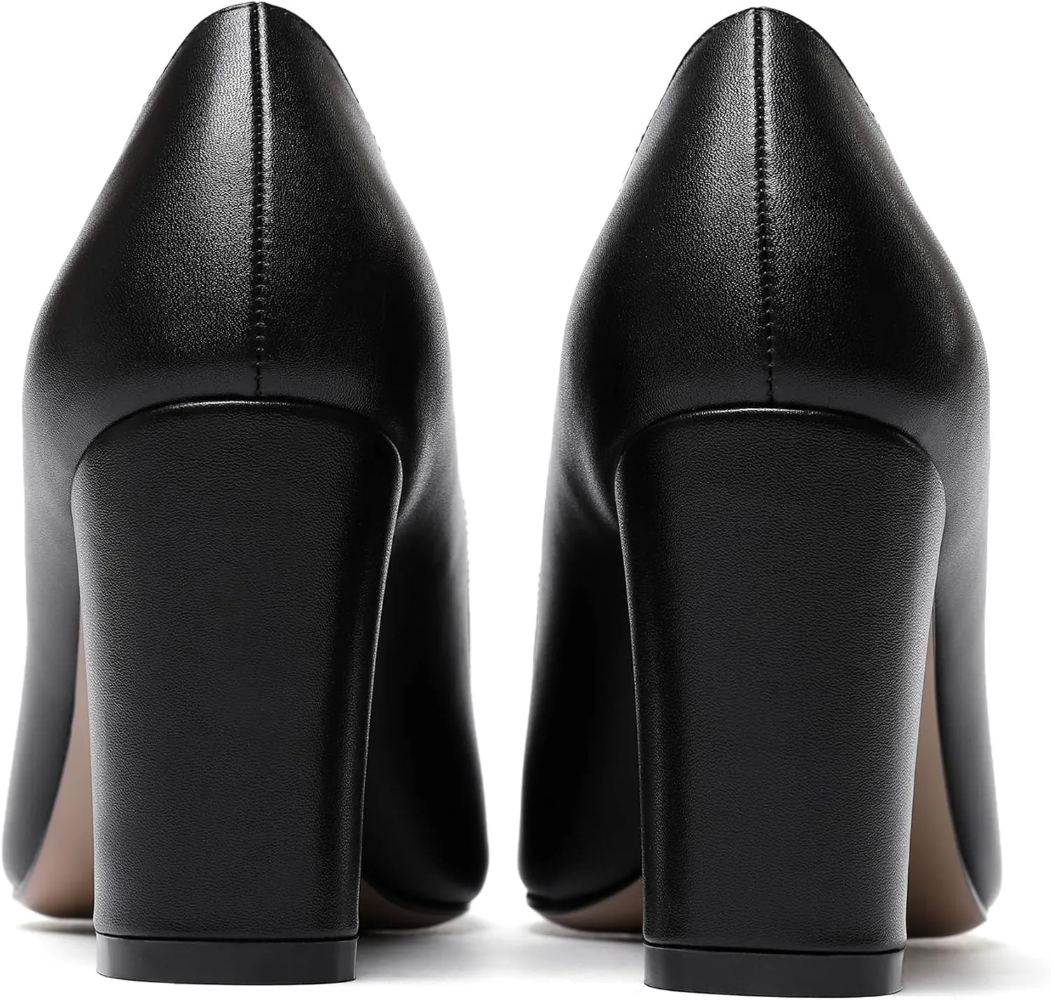 WAYDERNS Women's Slip On Matte Pointed Toe Block High Heel Pumps Shoes 3.5 Inch