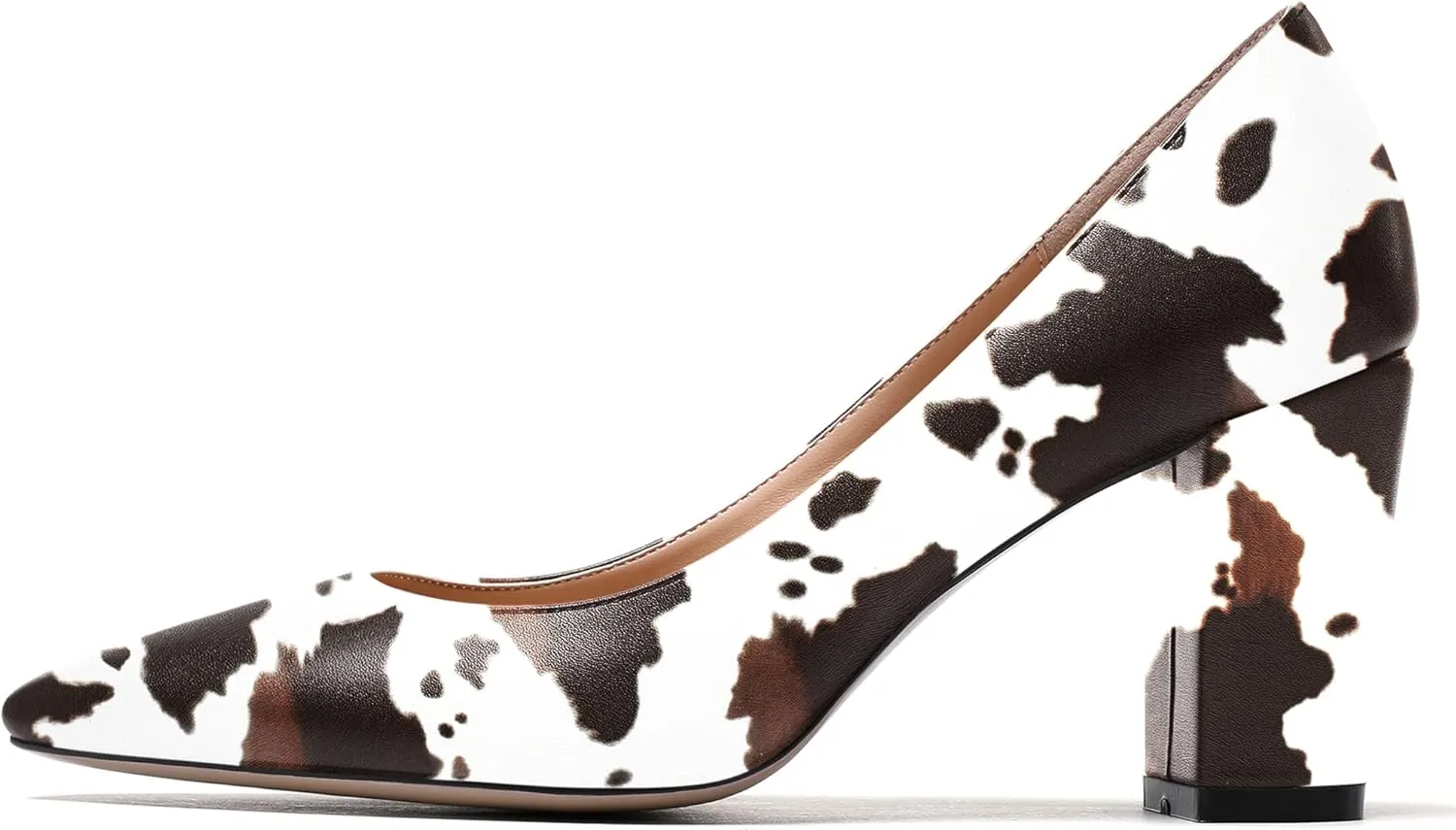 WAYDERNS Women's Slip On Matte Pointed Toe Block High Heel Pumps Shoes 3.5 Inch