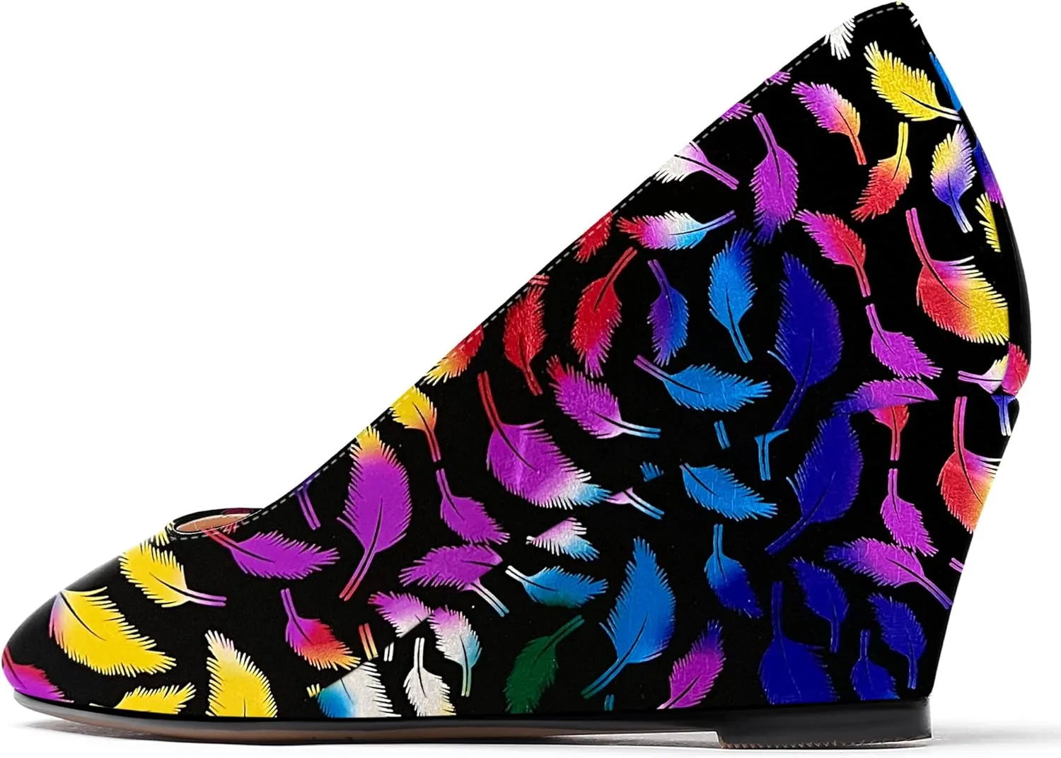 WAYDERNS Women's Slip On Patent Leather Square Toe Low Heel Wedge Pumps Shoes 2 Inch