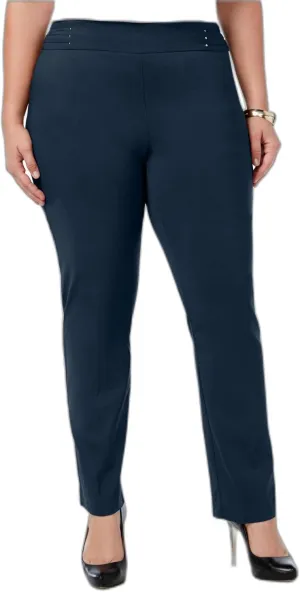 WOMAN PLUS SIZE PULL-ON SLIM-LEG PAN INTREPID BLUE 16W