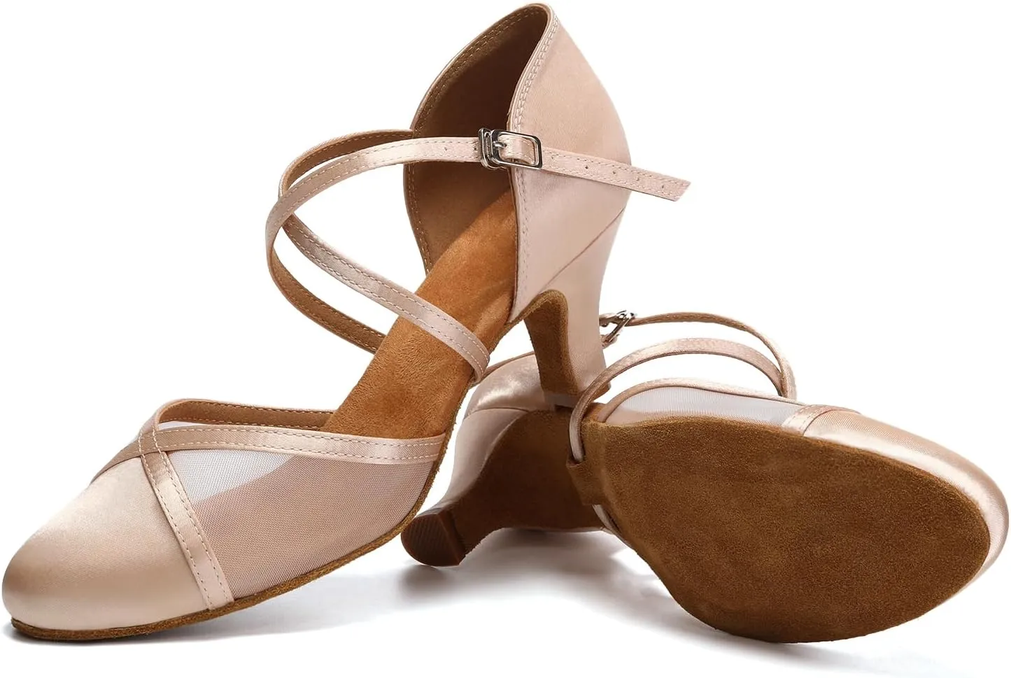 Women Ballroom Dance Shoes Closed Toe Latin Salsa Performance Dancing Shoes Low Heel