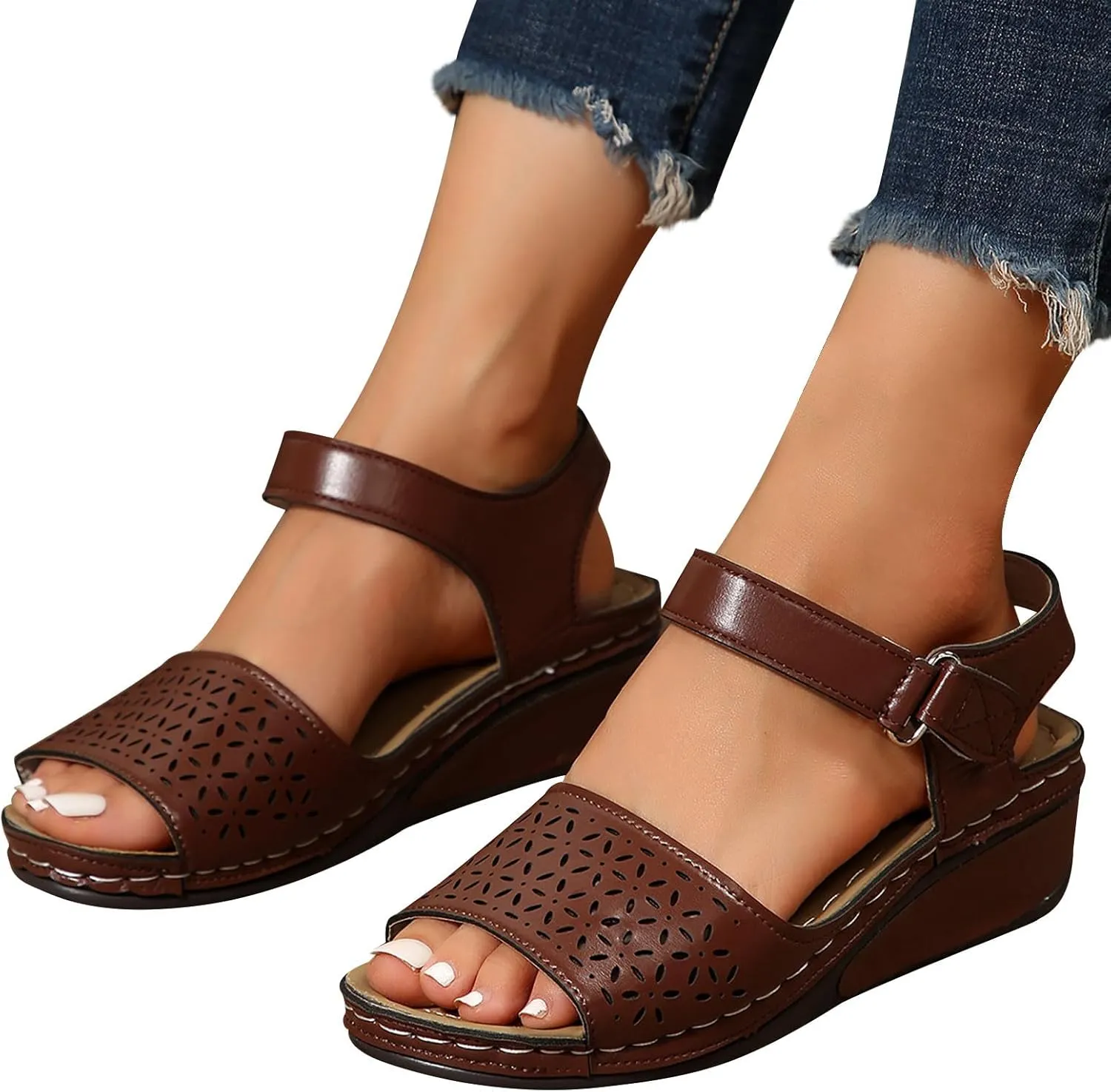 Women Flat Sandals Flatform 2024 Fashion Ankle Buckle Criss Cross Band Straps Sandals Shoes
