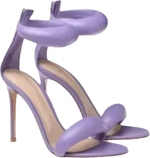 Women's 3D Leather Gold Sandals, Open Toe Slim Heel Summer Fashion