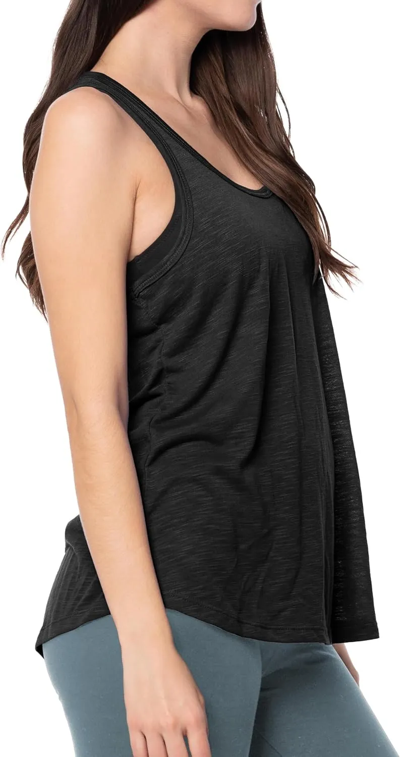 Women's 5 Pack Everyday Flowy Burnout Racer Back Active Workout Tank Tops