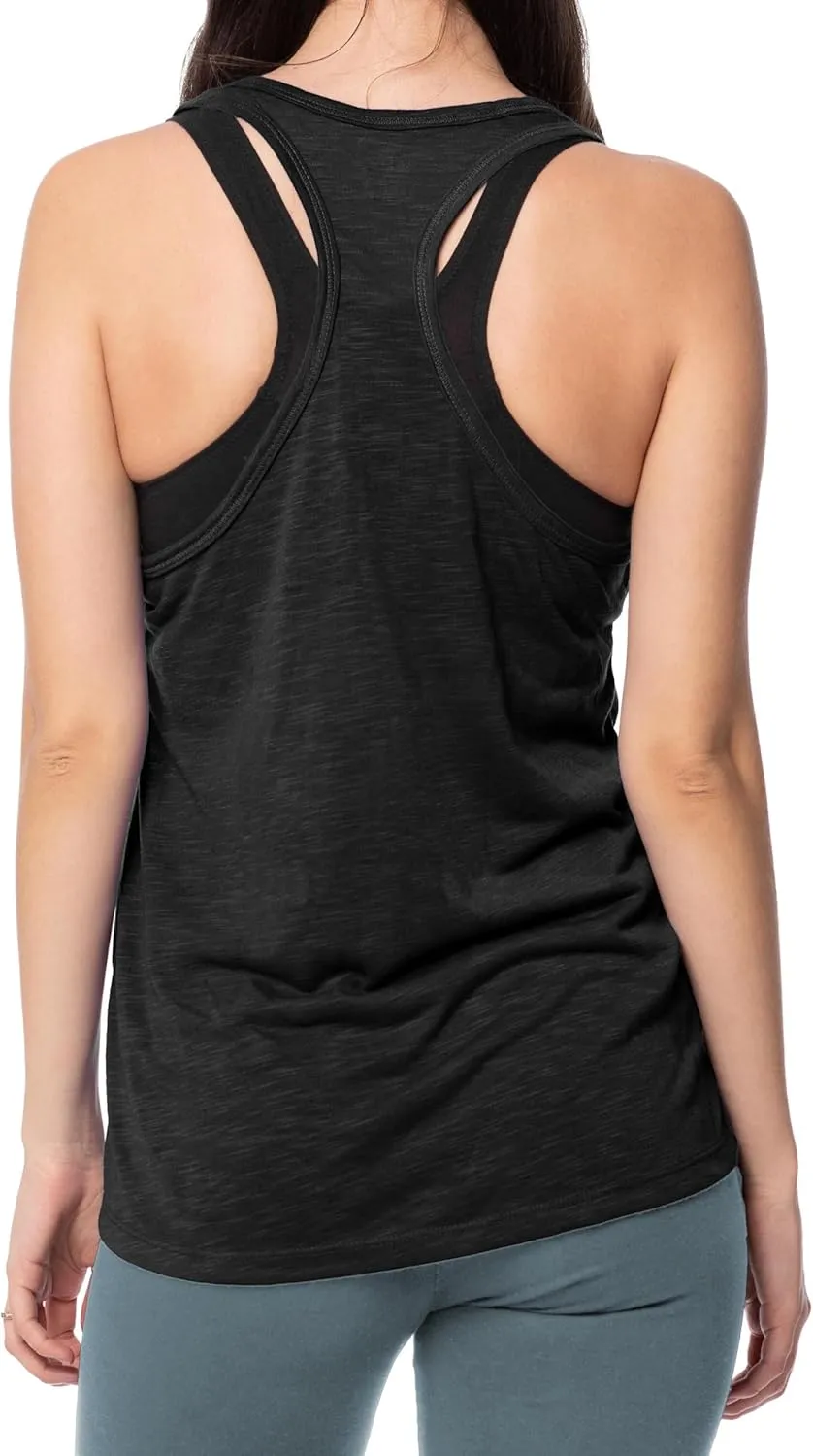 Women's 5 Pack Everyday Flowy Burnout Racer Back Active Workout Tank Tops