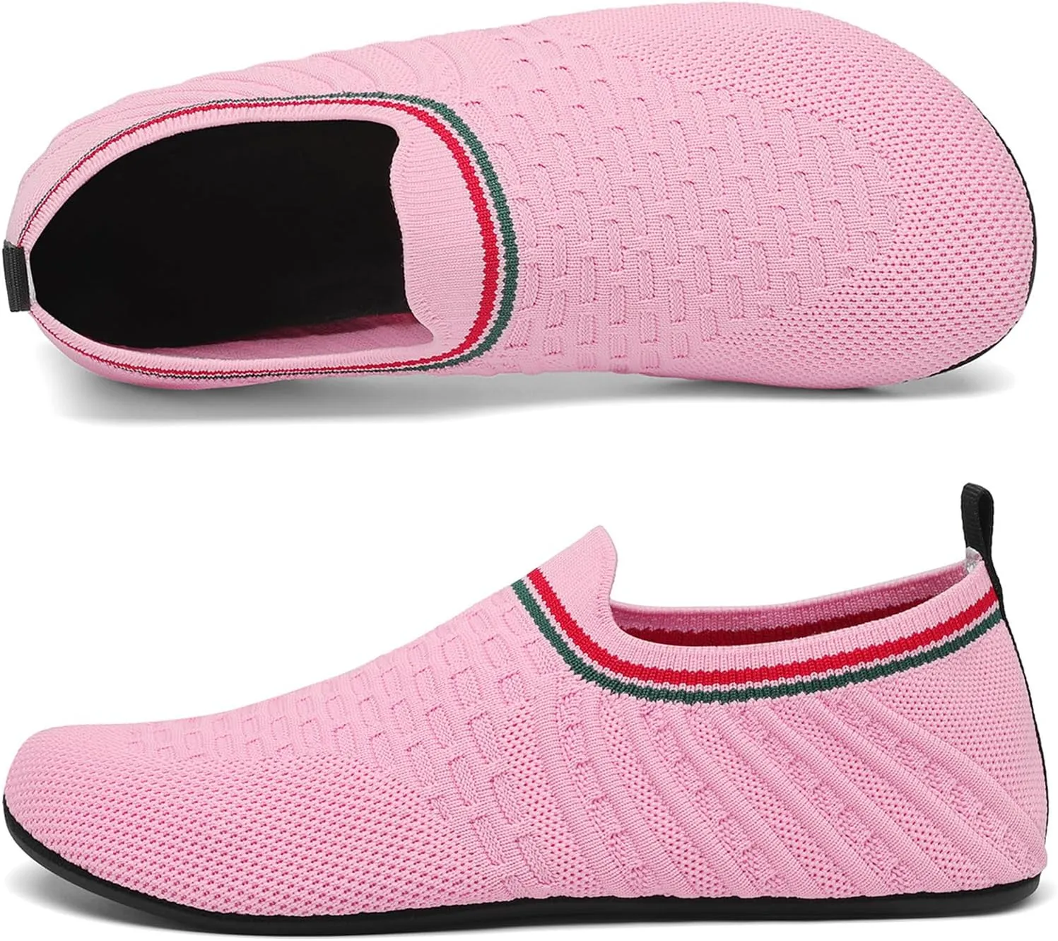 Women's and Men's Knitted Barefoot Flat Water Shoes Breathable Mesh Comfortable Lightweight Non-Slip Quick-Dry Aqua Socks Shoes for Beach Swim Yoga Exercise Sports