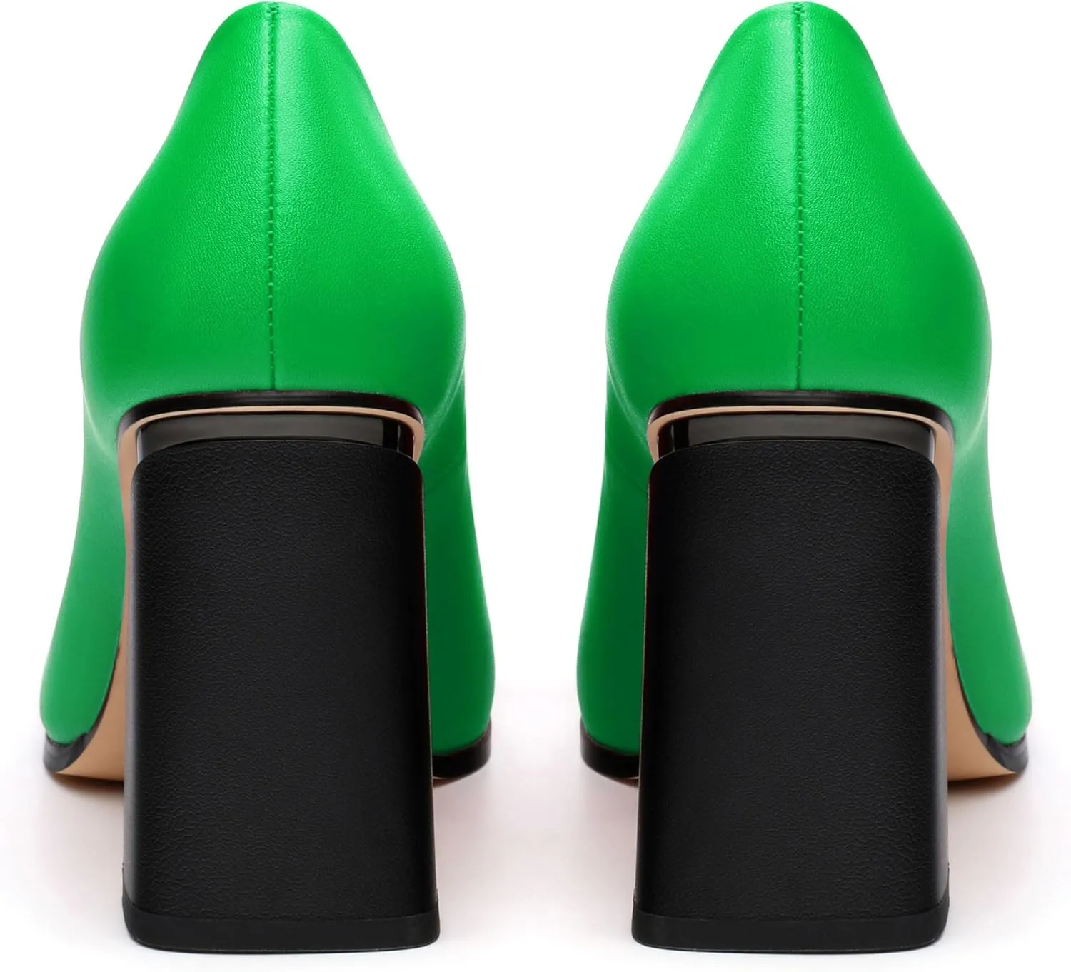 Women's Chunck Block High Heels Closed Pointed Toe Slip On Pumps Evening Wedding Party Office Work Shoes 3.5 Inch