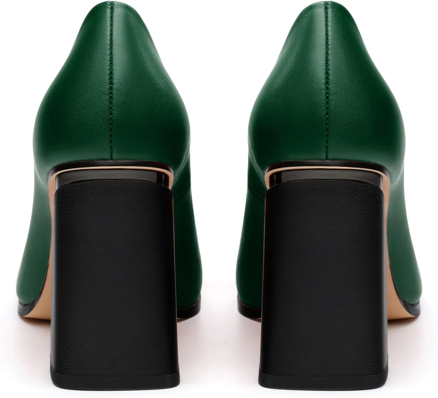 Women's Chunck Block High Heels Closed Pointed Toe Slip On Pumps Evening Wedding Party Office Work Shoes 3.5 Inch