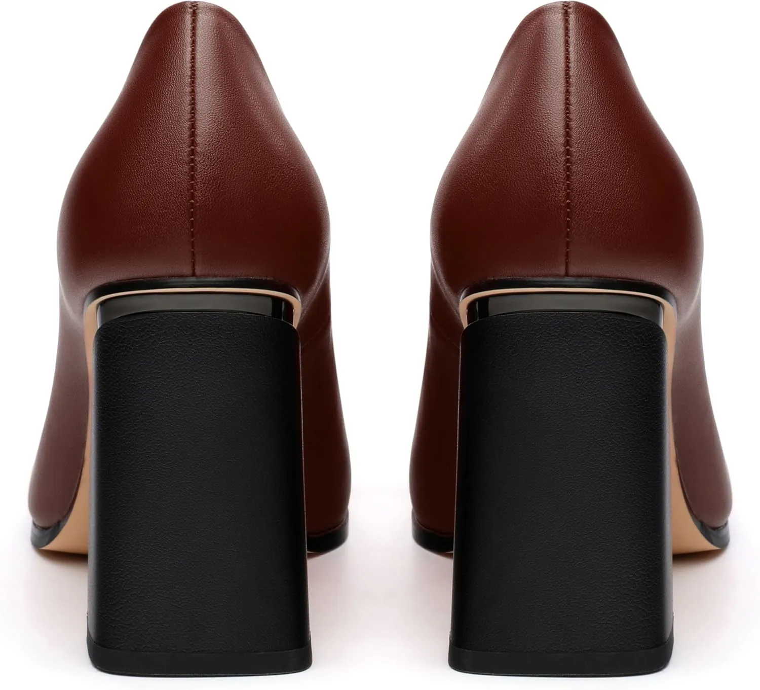 Women's Chunck Block High Heels Closed Pointed Toe Slip On Pumps Evening Wedding Party Office Work Shoes 3.5 Inch