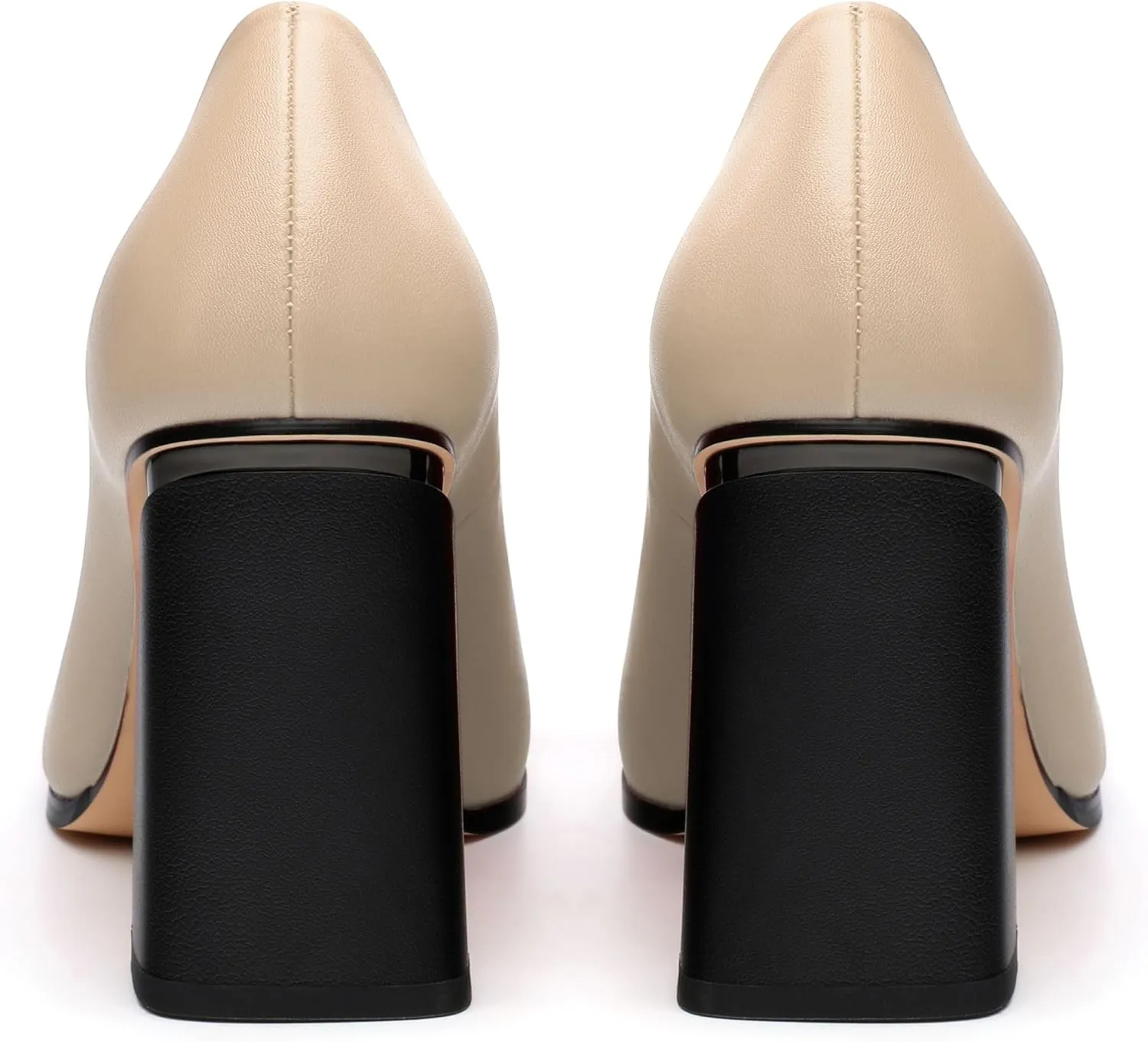 Women's Chunck Block High Heels Closed Pointed Toe Slip On Pumps Evening Wedding Party Office Work Shoes 3.5 Inch