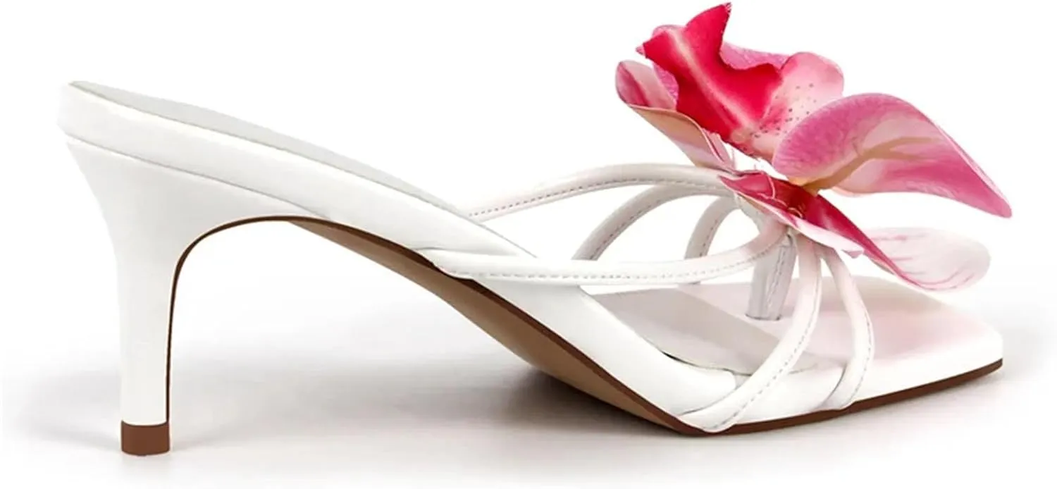Women's Flower Flat Sandals - 6.5cm Open Toe Flip Flops