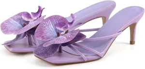 Women's Flower Flat Sandals - 6.5cm Open Toe Flip Flops