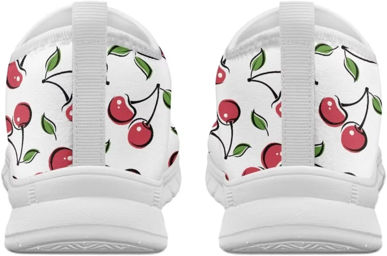 Women's Fruit Print Shoes Low Top Slip On Casual Walking Shoes Comfortable Soft-Soled Sports Running Flat Sneakers