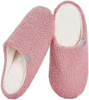 Women's home memory cotton soft bottom silent plush slippers