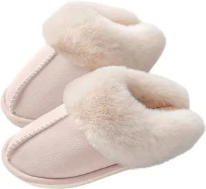 Women's House Slippers Memory Foam Fluffy Soft Slippers, Slip on Winter Warm Shoes for Women