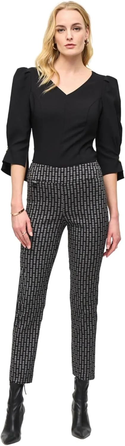 Women's Jacquard Dot Slim Fit Pull-On Pants