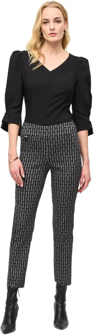 Women's Jacquard Dot Slim Fit Pull-On Pants